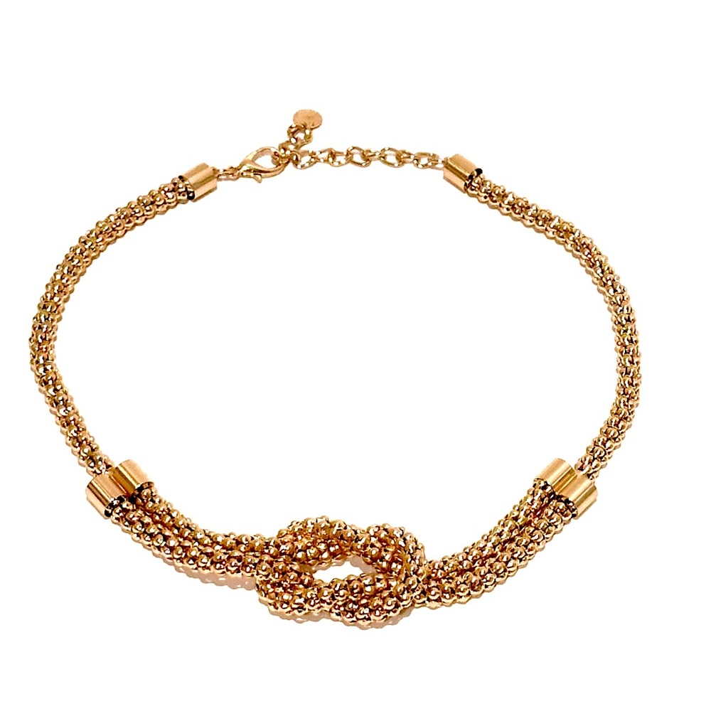 Talbots Gold Woven Knot Collar Necklace New - Picture 7 of 7